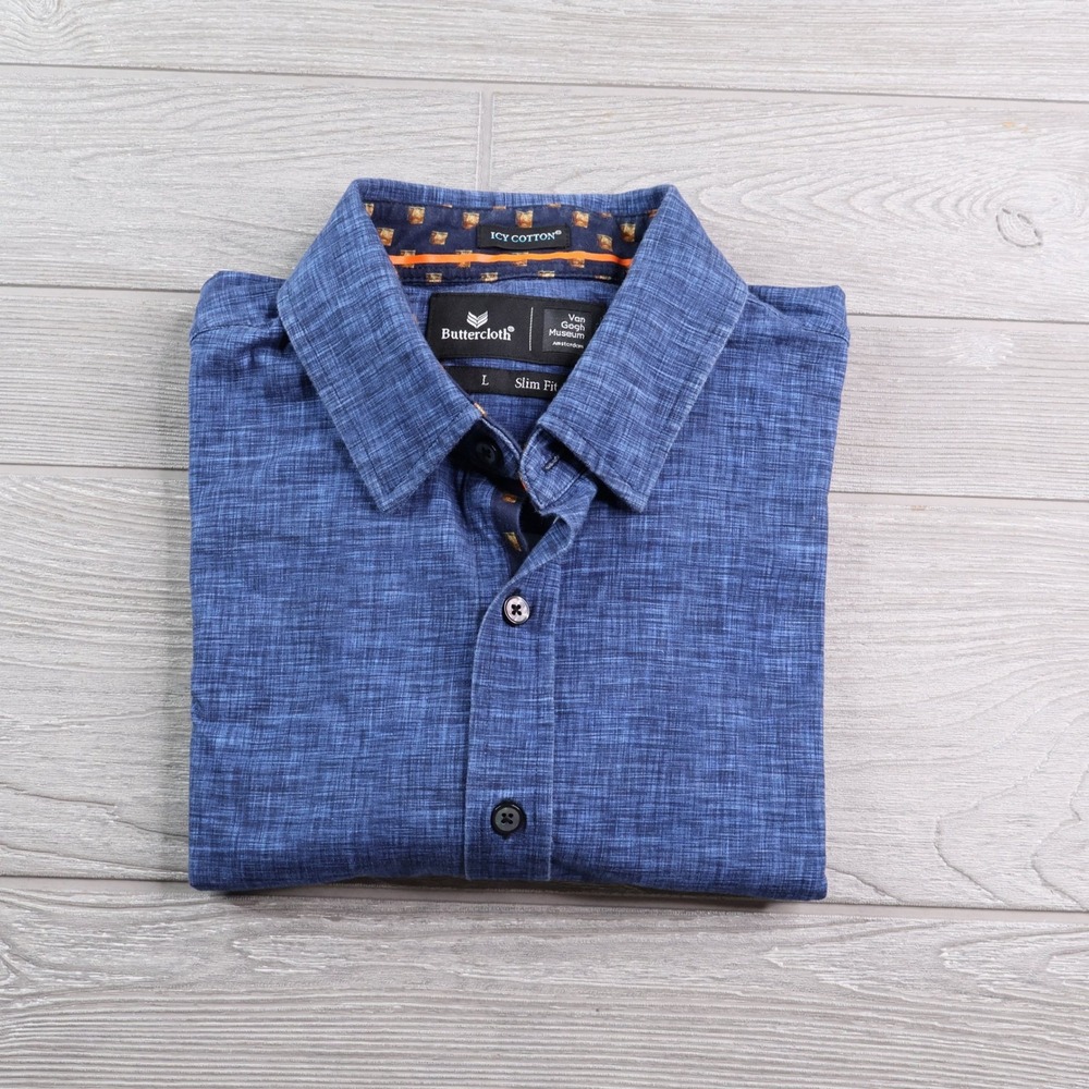 Buttercloth Van Gogh Museum Ltd Ed Icy Cotton Shirt Men's L Slim